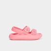Mules de plage avec boucles rose fille