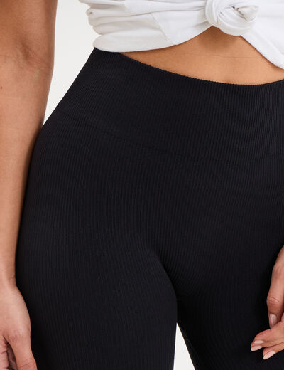 Legging de sport c&ocirc;tel&eacute; stretch noir femme