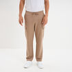 Pantalon cargo taille &eacute;lastiqu&eacute;e taupe homme