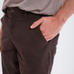 Pantalon chino droit stretch marron foncé homme