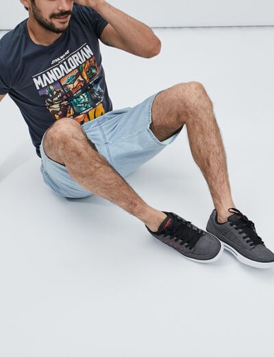 Tennis basses en toile à lacets gris homme