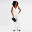 Combinaison pantalon avec voile jupe blanc femme