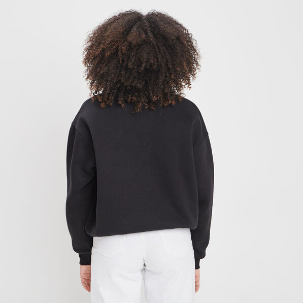 Sweat à col en V Snoopy noir femme