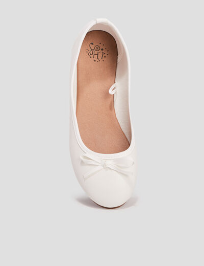 Ballerines avec noeuds blanc fille