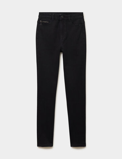 Jean skinny taille haute denim noir femme