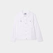 Veste courte en jean boutonn&eacute;e denim blanc femme grande taille
