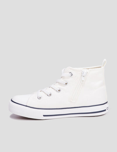 Tennis montantes en toile Creeks blanc fille