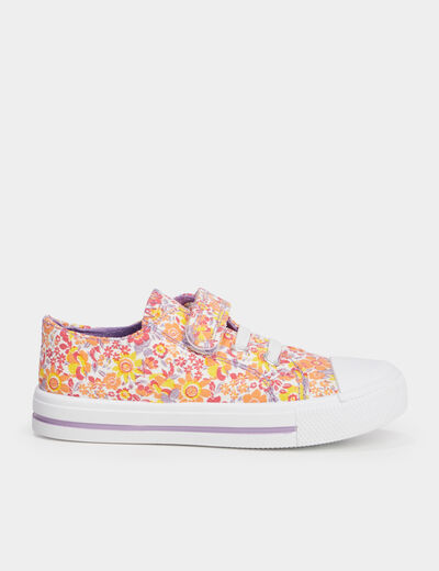 Tennis basses en toile à scratchs multicolore fille