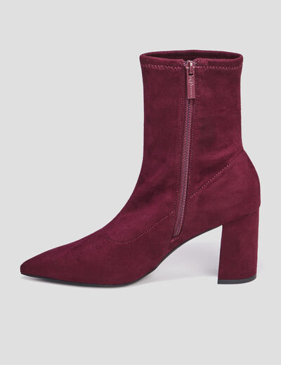 Bottines à talons bouts pointus rouge femme