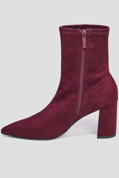 Bottines à talons bouts pointus rouge femme