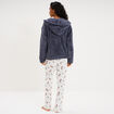 Ensemble pyjama 3 pi&egrave;ces veste polaire ecru femme