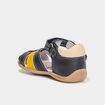 Sandales à scratchs en cuir bleu bébé garçon