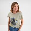 T-shirt ajusté col rond coton Creeks vert kaki femme