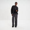Doudoune boutonnée col rond noir femme