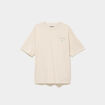 T-shirt coton &eacute;pais textur&eacute; col rond ecru homme