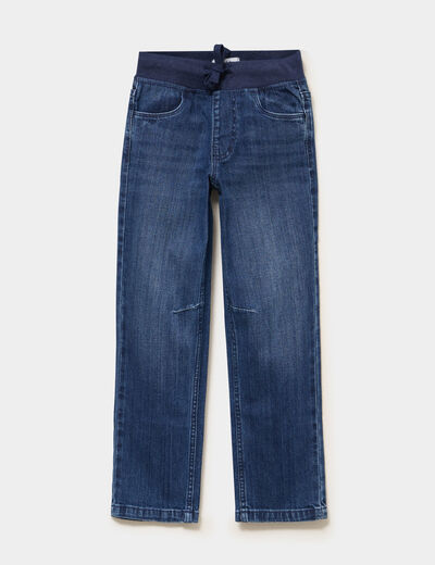 Jeans regular taille &eacute;lastiqu&eacute;e denim stone gar&ccedil;on