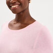 Pull manches courtes col rond rose clair femme
