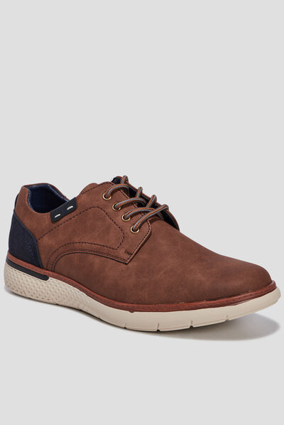 Derbies à lacets marron homme