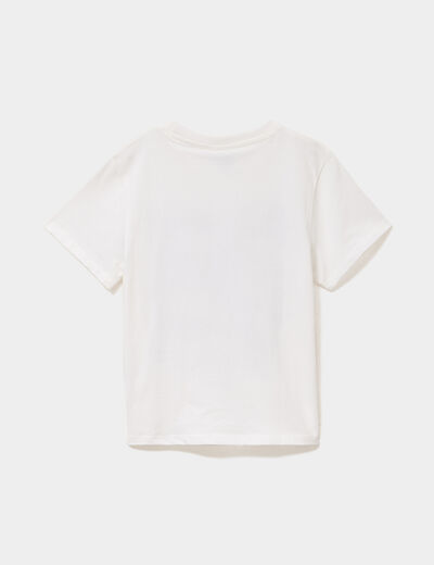 T-shirt coton Hello Kitty Kuromi blanc fille