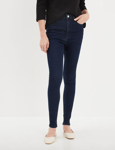 Jeans skinny taille haute denim brut femme