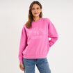 Sweat col rond manches longues rose fushia femme