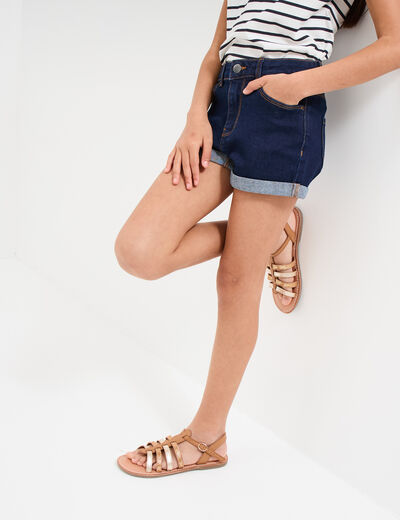 Short en jean denim 5 poches denim brut fille