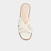 Mules effet macramé blanc femme