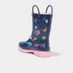Bottes de pluie caoutchouc &agrave; enfiler bleu fille