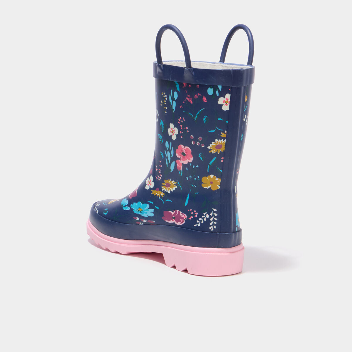 Bottes de pluie caoutchouc &agrave; enfiler bleu fille