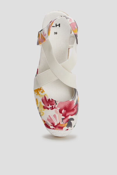 Sandales espadrilles compensées multicolore femme