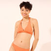 Haut de maillot de bain triangle orange femme