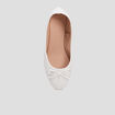Ballerines d&eacute;tail noeud blanc femme