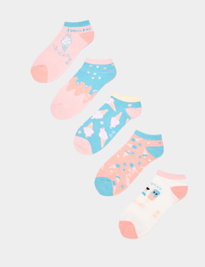 Lot de 5 paires de socquettes multicolore fille
