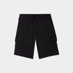 Bermuda cargo molleton taille &eacute;lastiqu&eacute;e noir homme