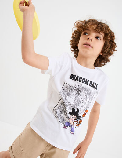 T-shirt manches courtes Dragon Ball Goku blanc garçon