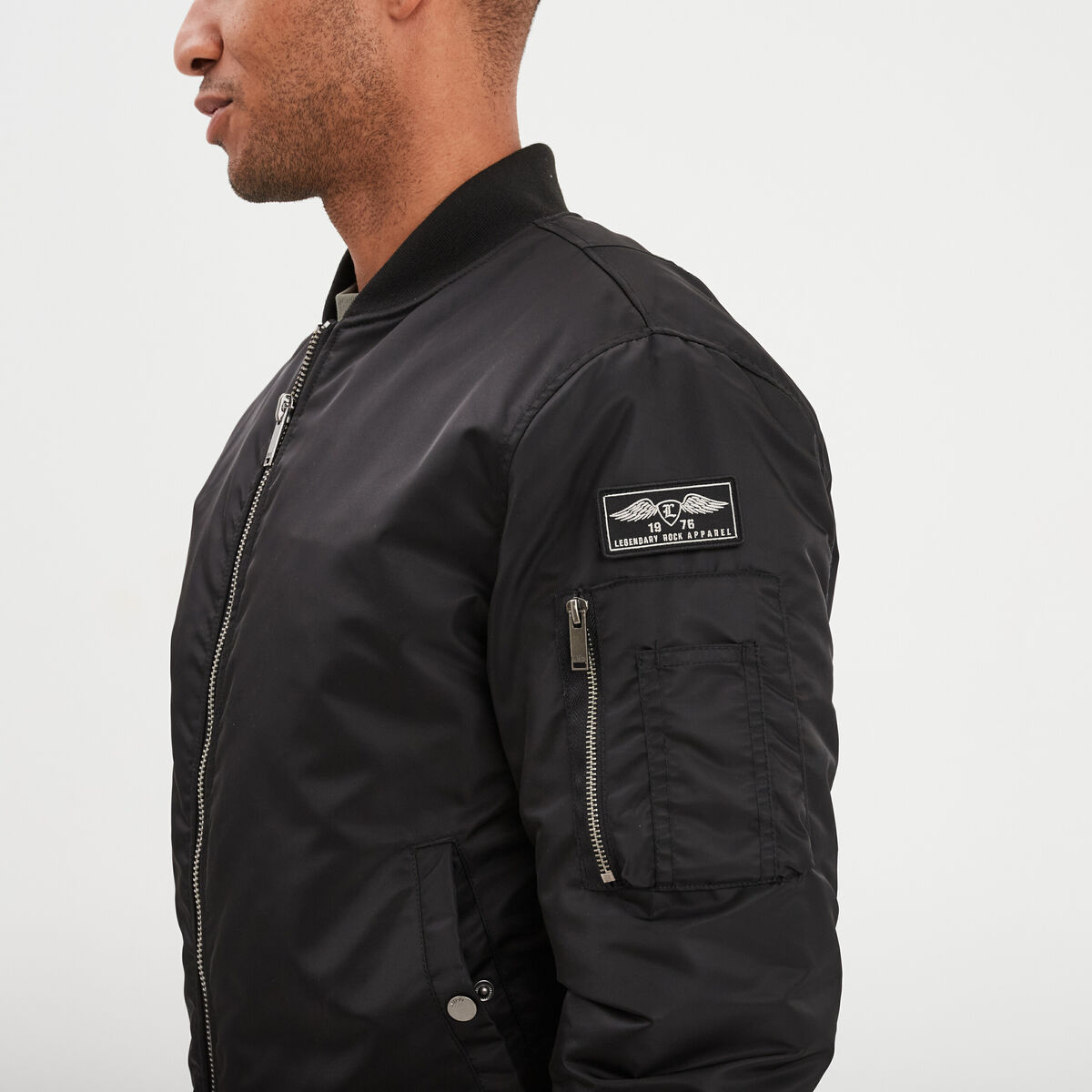 Blouson bomber d&eacute;perlant Liberto noir homme