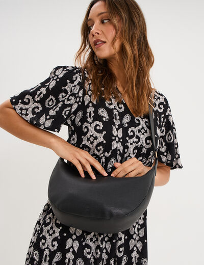 Sac banane zipp&eacute;e noir femme
