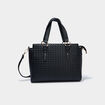 Sac &agrave; main effet tress&eacute; noir femme
