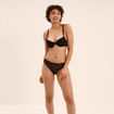 Tanga dentelle noir femme