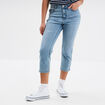 Corsaire slim en jean denim double stone femme