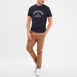 t shirt manches courtes coton creeks bleu fonce homme T-shirt manches courtes coton Creeks bleu foncé homme