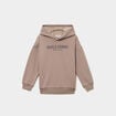 Sweat hoodie doubl&eacute; &agrave; capuche oversize taupe gar&ccedil;on