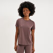 T-shirt de sport droit manches courtes mauve femme