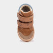 Bottillons &agrave; scratchs cuir bout renforc&eacute; camel b&eacute;b&eacute; gar&ccedil;on