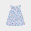 Robe patineuse avec volants coton ecru b&eacute;b&eacute; fille