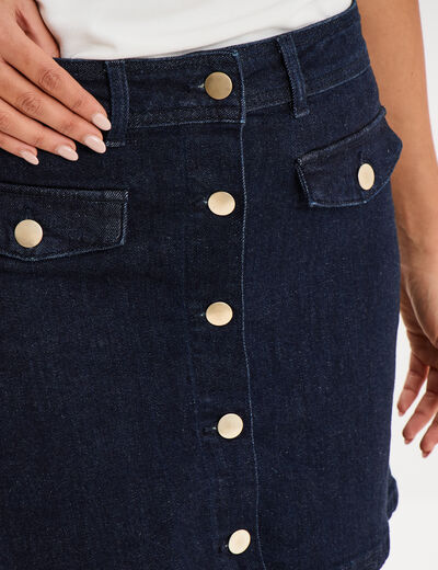 Jupe courte en jean denim brut femme