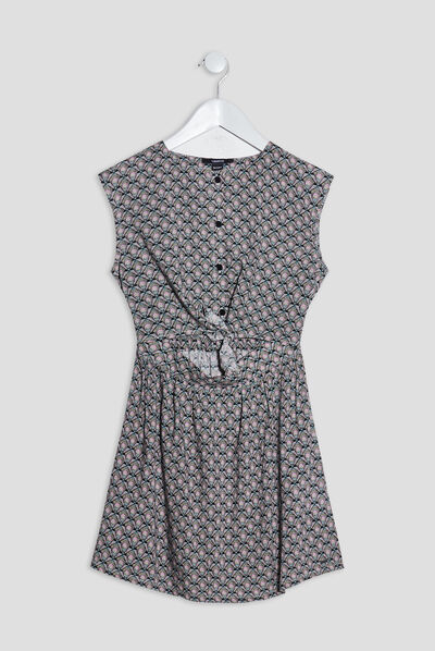 Robe évasée fluide ecru fille