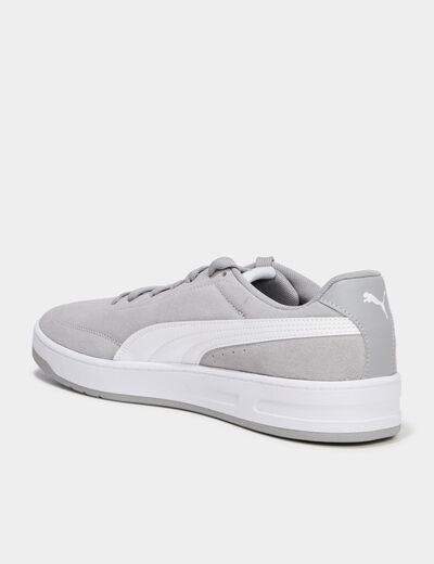 Baskets &agrave; lacets en cuir Puma Clean SD gris homme