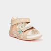 Sandales en cuir Kickers Binsia rose poudrée bébé fille