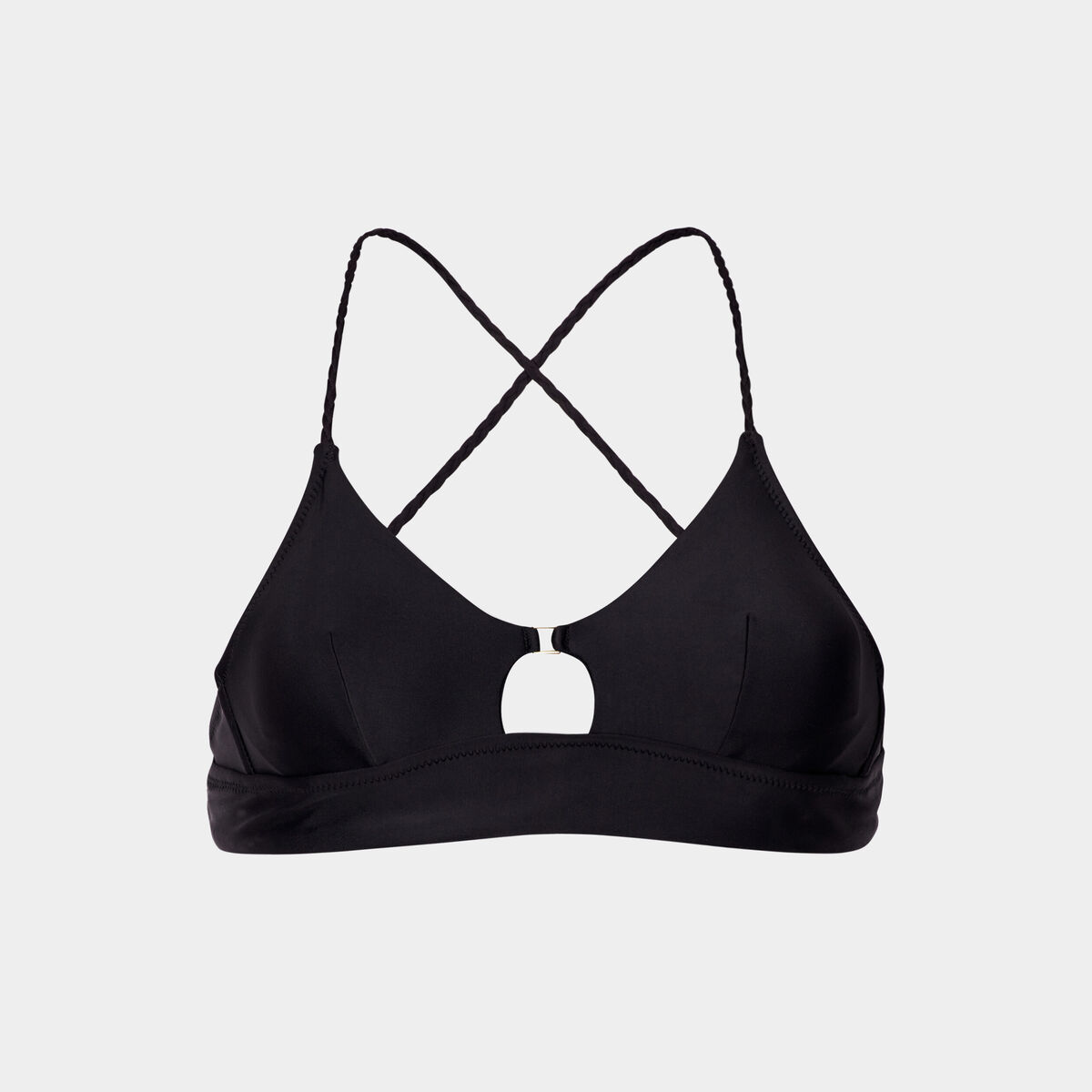 Haut de maillot de bain bretelles fines noir femme